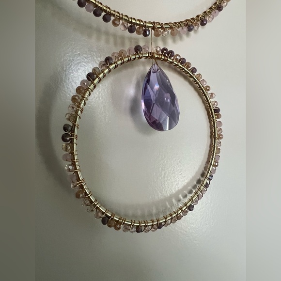 Rose Quartz & Crystal Sun Catcher - Picture 3 of 4